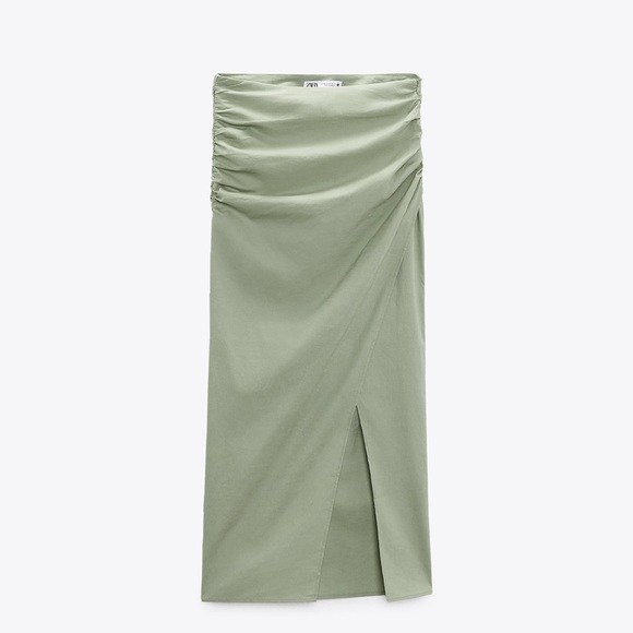 NWT Zara Draped Linen Blend Skirt - Picture 3 of 8